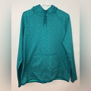 Nike Therma-FIT Hoodie Women’s Large Teal Speckled Pullover Sweatshirt